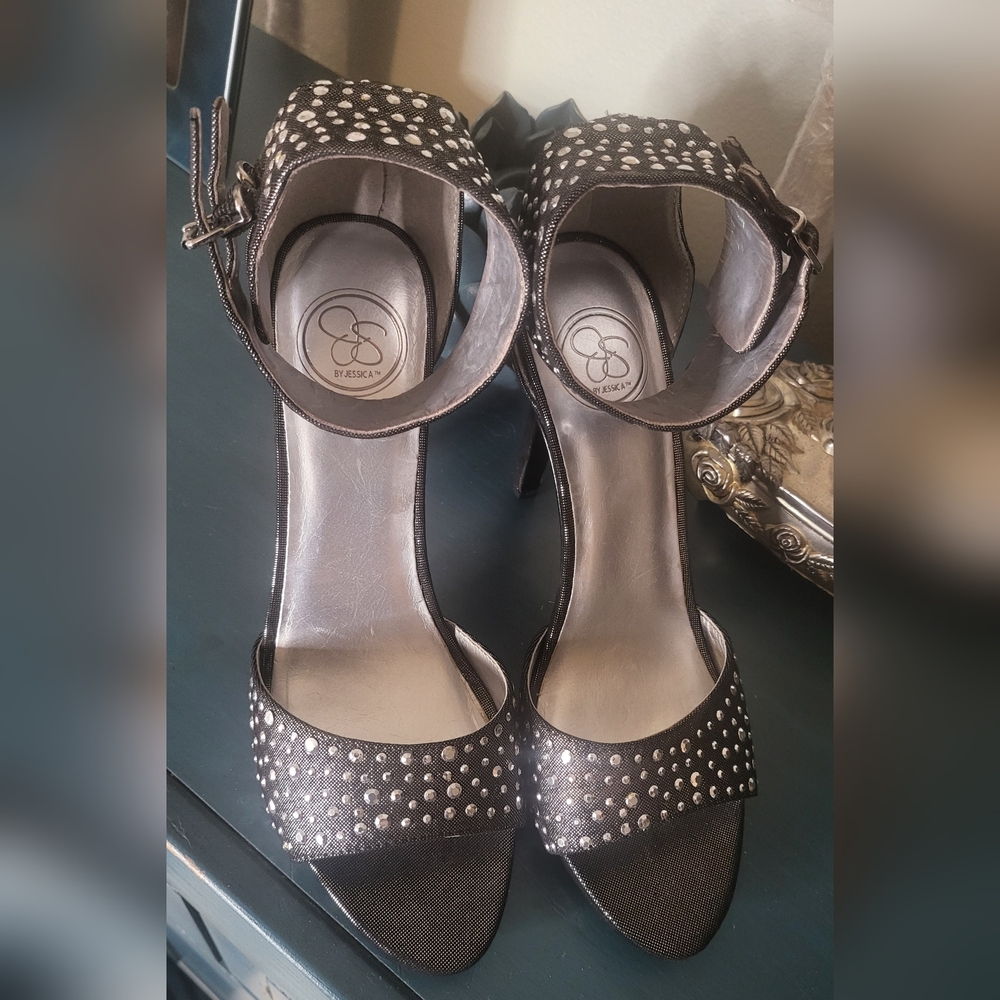 Jessica Black Studded Women's Heels
